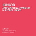 Programme Junior 4 semaines en alternance en planche à neige - Samedi, semaine A, durée de 2 heures