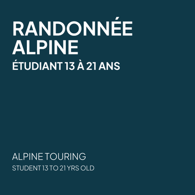 Alpine Touring - Student 13 to 21 yrs old