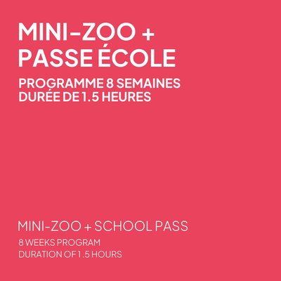 Passe École + Programme Mini-Zoo 8 semaines en planche à neige - Dimanche, durée de 1.5 heures