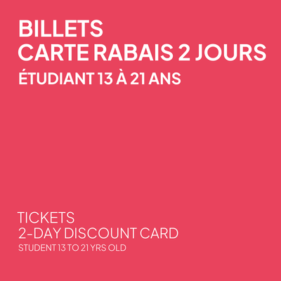 2-Day Discount Card - Student 13 to 21 years old