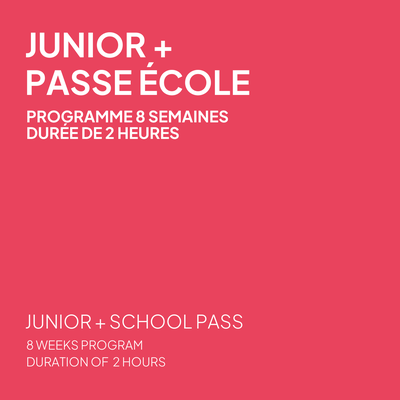 Passe École + Programme Junior 8 semaines en ski - Dimanche, durée de 2 heures