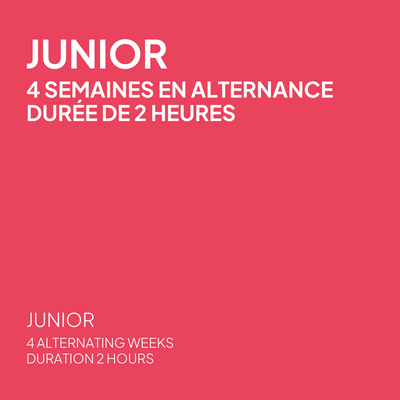 Programme Junior 4 semaines en alternance en planche à neige - Samedi, semaine A, durée de 2 heures