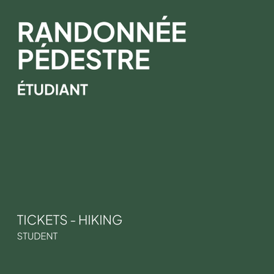 Billet de randonnée pédestre - Étudiant 13 à 21 ans