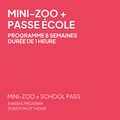Passe École + Programme Mini-Zoo 8 semaines en ski - Dimanche, durée de 1 heure