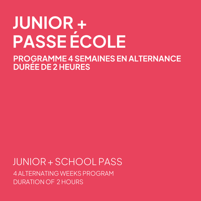 Passe École + Programme Junior 4 semaines en alternance, ski - Dimanche, semaine A, durée de 2 heures