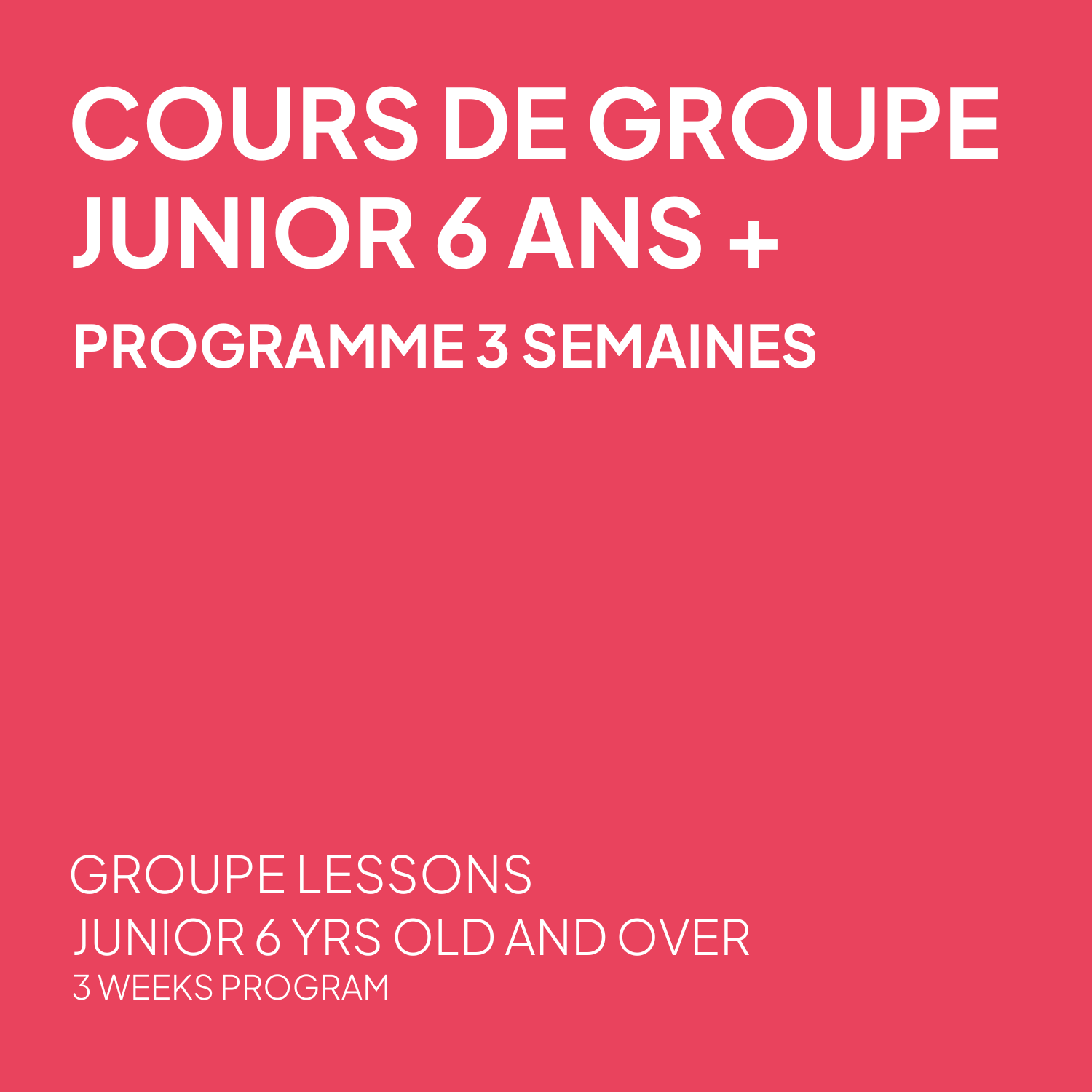 Junior Planche - Programme 3 semaines