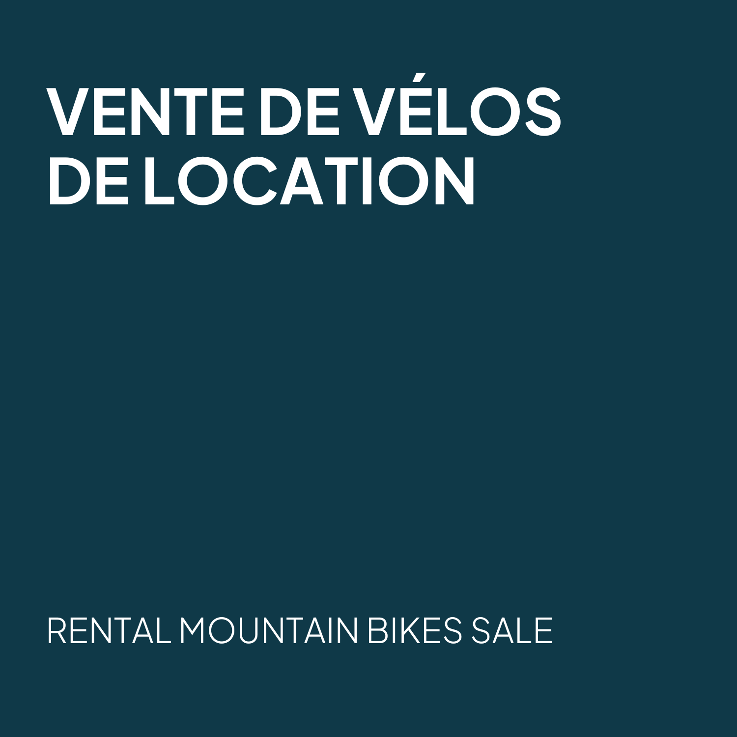 Vente de vélos de location